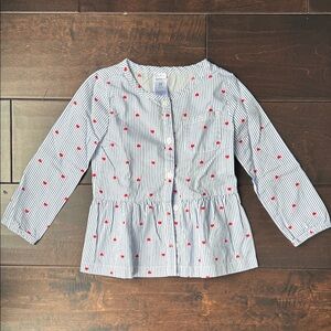 Carters Blouse Hearts Stripes 2T